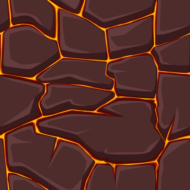 Vector flat lava or fire texture stone pattern for wallpaper