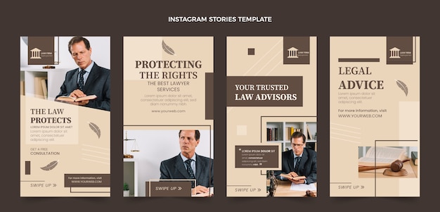 Flat law firm instagram stories collection