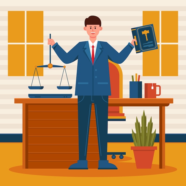 Vector flat lawyers day background