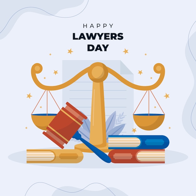 Vector flat lawyers day illustration