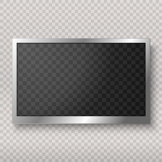 Vector flat led monitor of computer or frame isolated