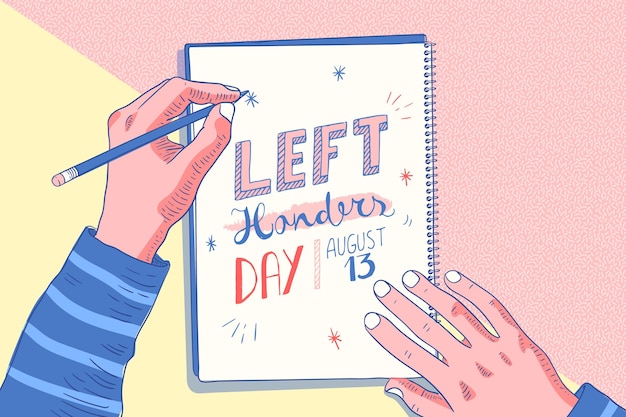 Vector flat left handers day concept