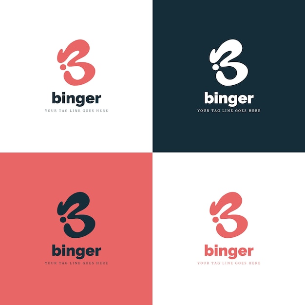 Flat letter b logo template set