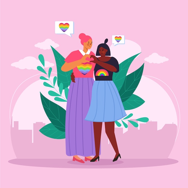 Flat lgbt pride day lgbt illustration