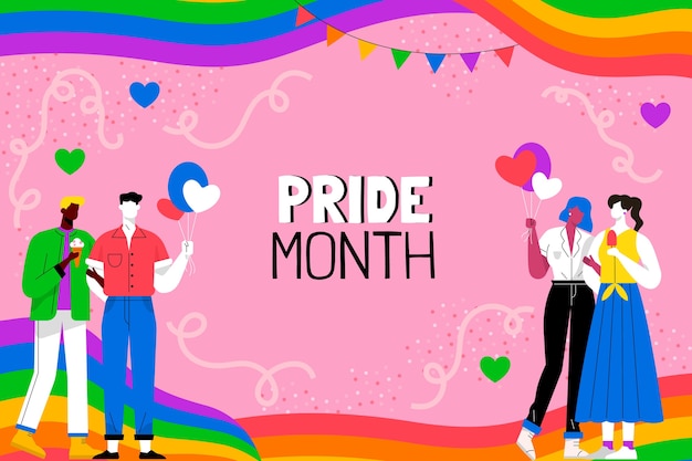 flat lgbt pride month background