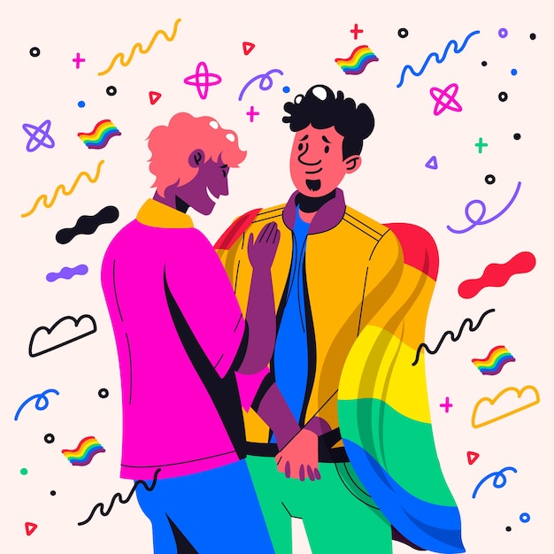 Vector flat lgbt pride month illustration