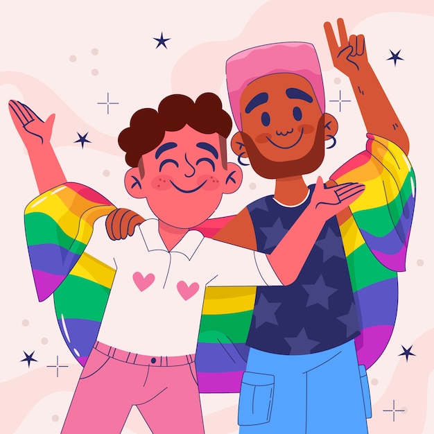 Flat lgbt pride month illustration