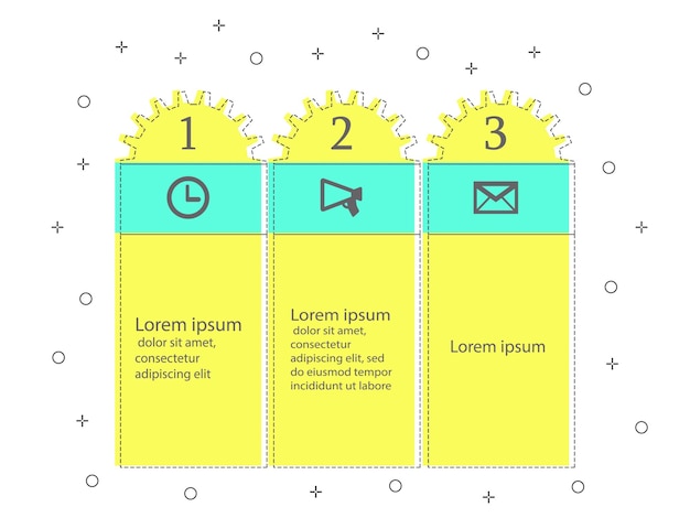 flat line gear banner color geometry vector illustration