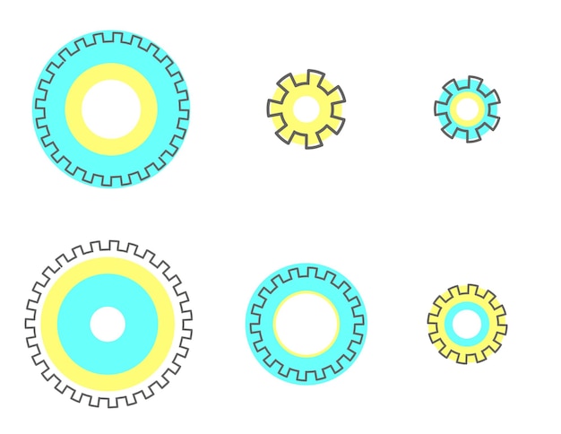 flat line gears colored geometry