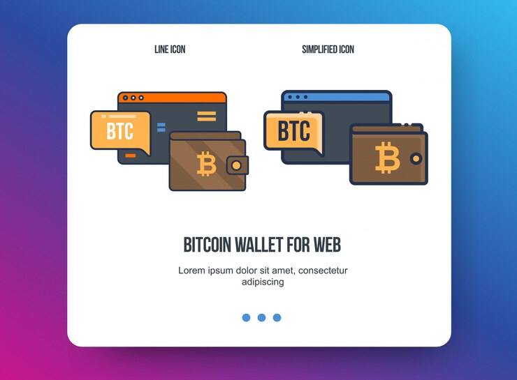 Vector flat line illustration for web and app. cryptocurrency concept, bitcoin technologies.