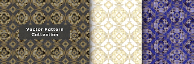 Flat linear arabic eye catching seamless pattern set collection.