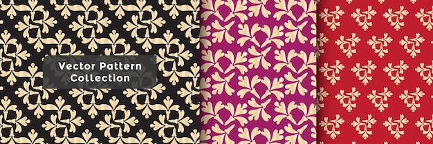 Flat linear arabic eye catching seamless pattern set collection.