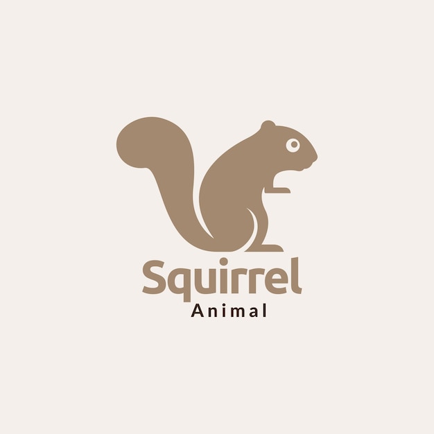 Vector flat little squirrel logo design