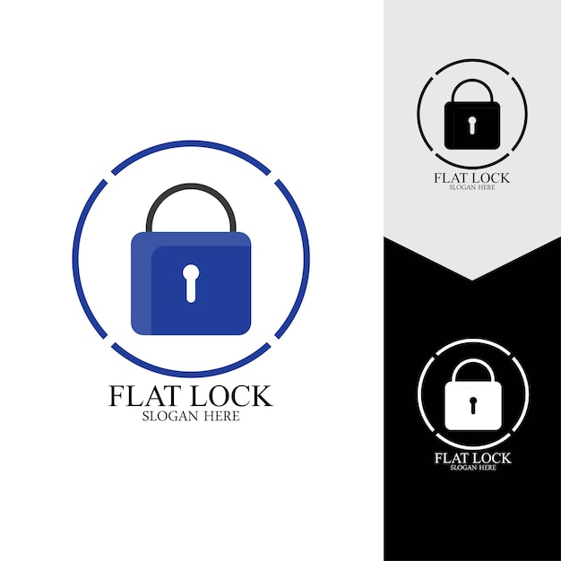 Flat lock icon vector background