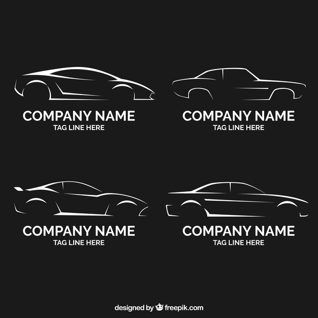 Vector flat logo car collection