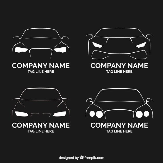 Vector flat logo car collection