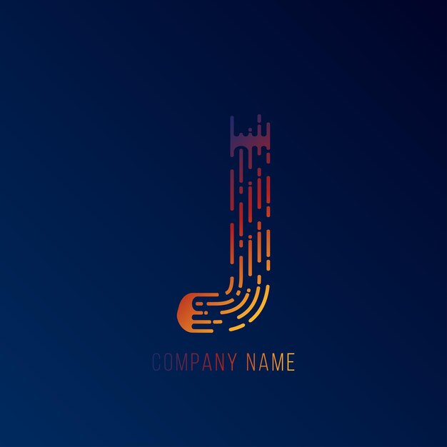 Вектор Плоская буква логотипа j gradient j logo для вашего дизайна