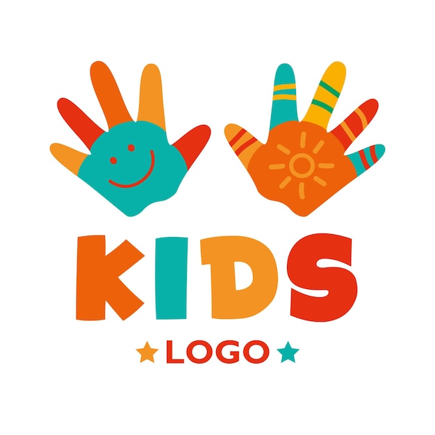 Vector flat logo template for children