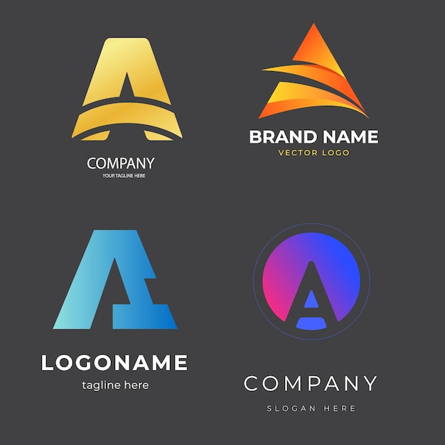 Flat a logo template collection