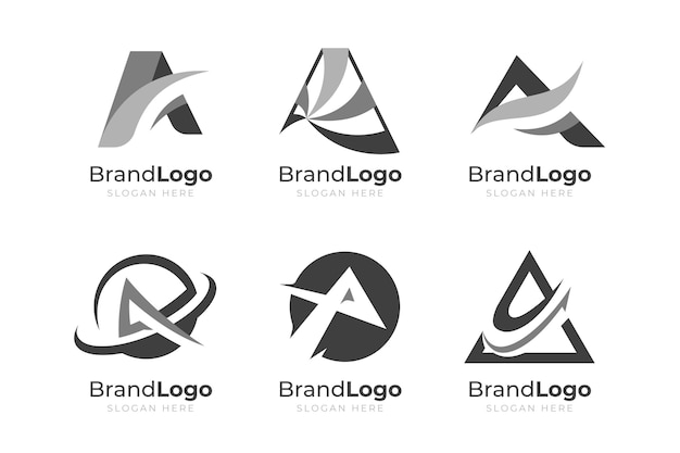 Flat a logo templates collection