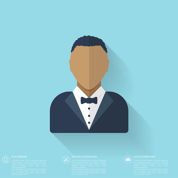 Vector flat male avatar user profile icon business concept website element