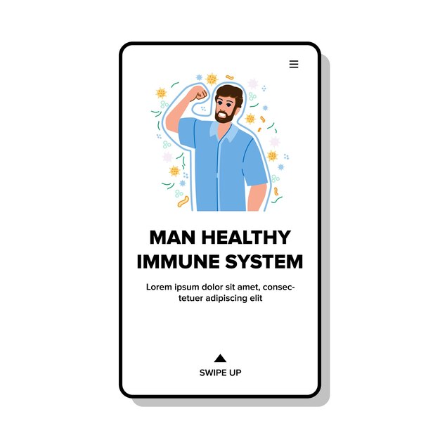 flat man healthu immune system vector virus health prevention protection medical healthy flat man healthu immune system web flat cartoon illustration