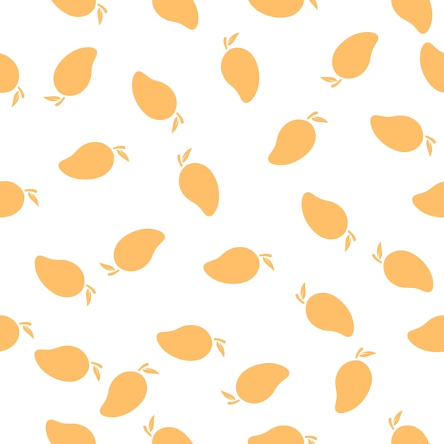 Flat mango fruit seamless pattern tropical fruits seamless pattern colorful vector summer seamless pattern with fruits illustration