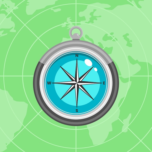 flat map compass background