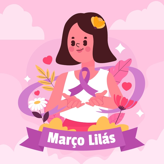 Flat marco lilas illustration