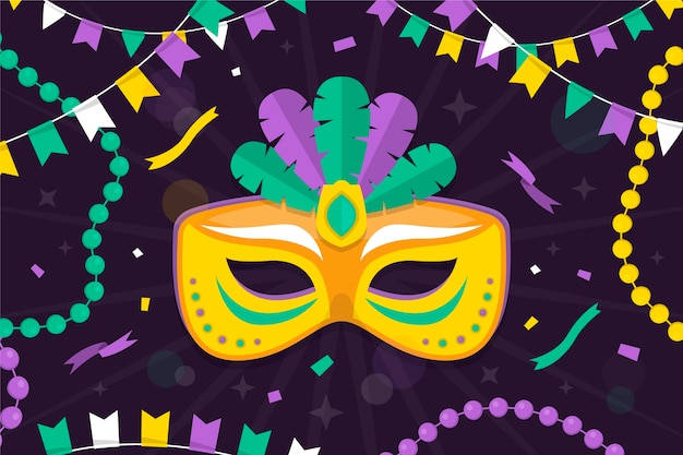 Vector flat mardi gras illustration