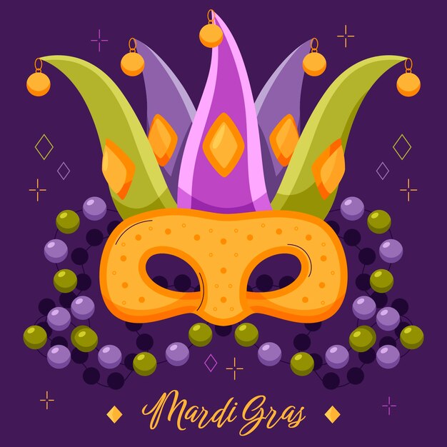 Vector flat mardi gras illustration
