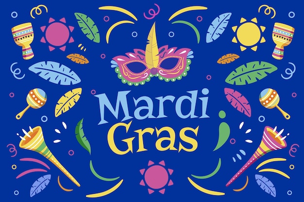 Vector flat mardi gras illustration