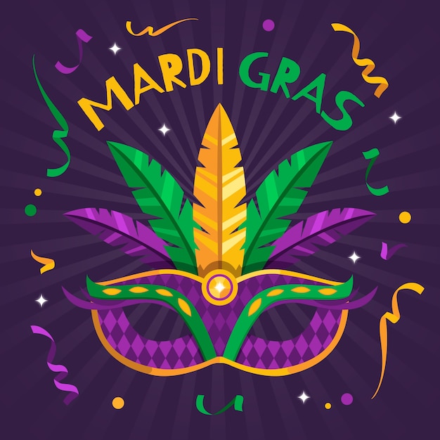 Vector flat mardi gras illustration