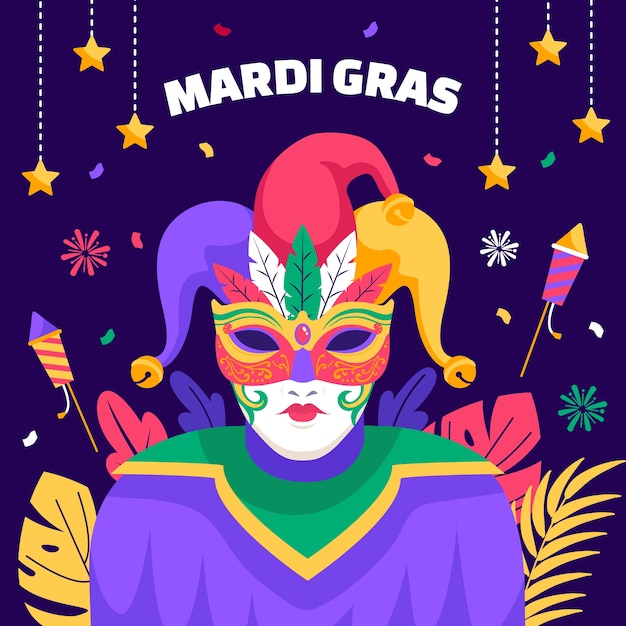 Flat mardi gras illustration