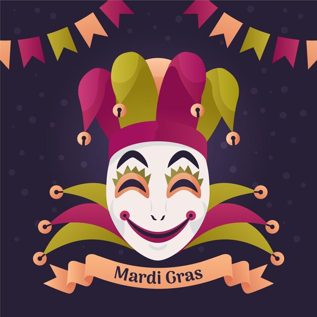 Vettore modello piatto mardi gras