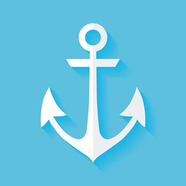 Flat Marine Anchor. Vector Illustration of Sea Anchor Flat Stylized