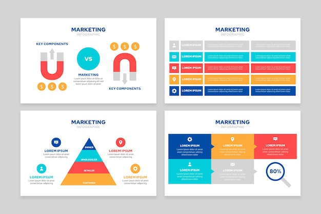 Flat marketing infographics concept