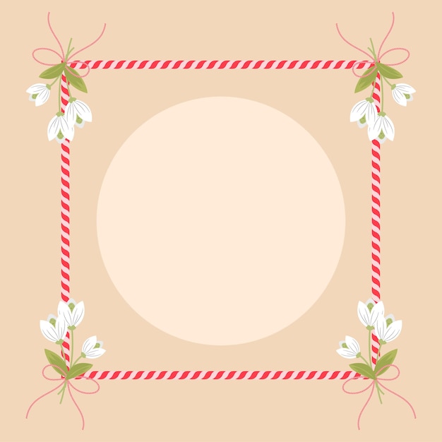 Vector flat martenitsa frame design