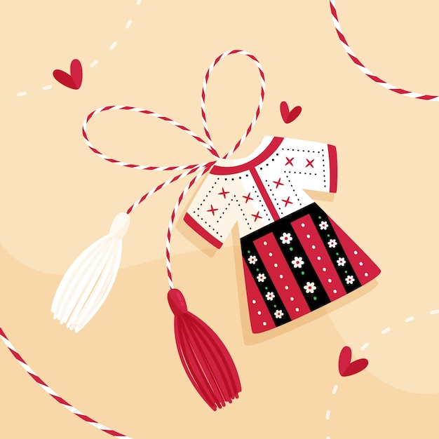 Vector flat martisor illustration