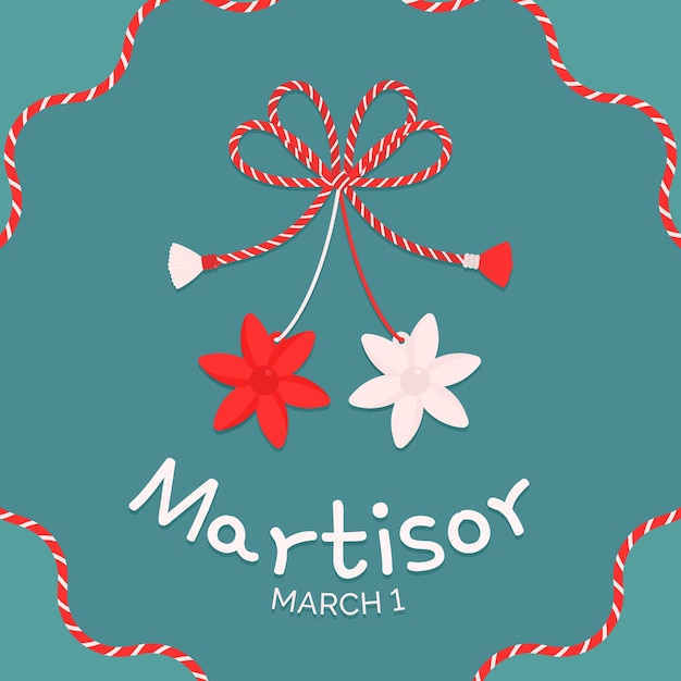 Vector flat martisor illustration