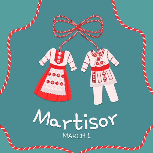 Flat martisor illustration