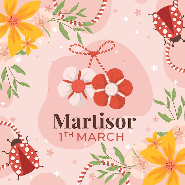 Vector flat martisor illustration