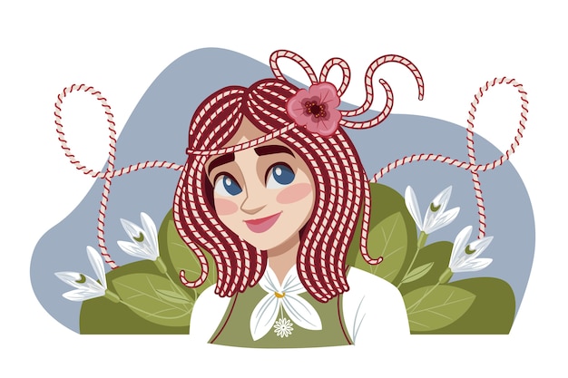 Vector flat martisor illustration