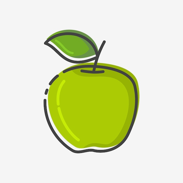 Flat MBE style Apple icon, vector illustration.