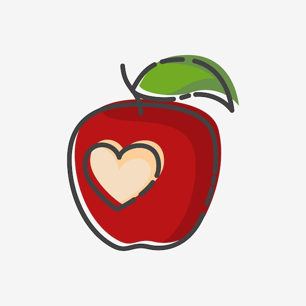 Flat MBE style Apple icon, vector illustration.