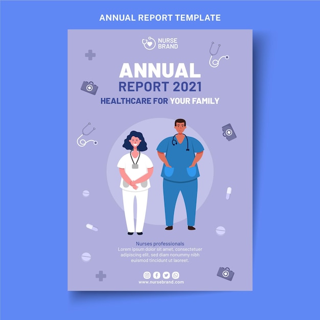 Rapporto annuale medico piatto