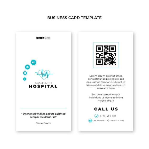 Vector flat medical business card