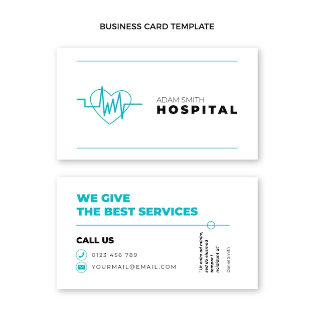 Vector flat medical business card