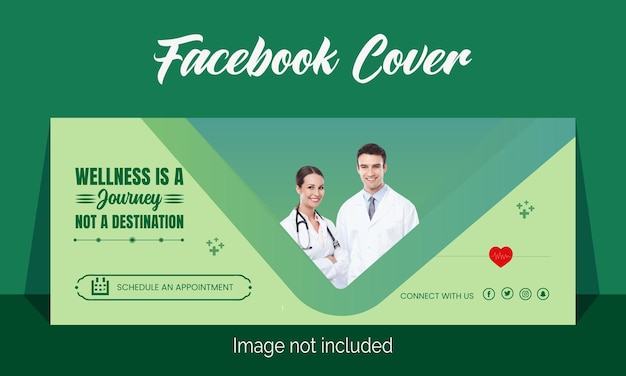 Vector flat medical care facebook cover design