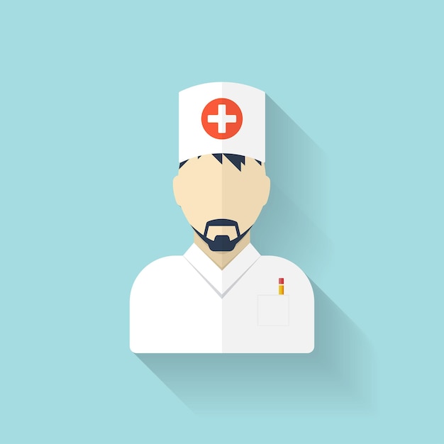 Flat medical doctor icon account profile avatar health care